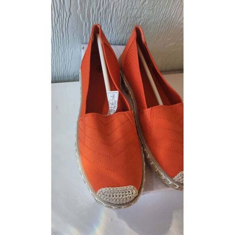 Women's Flats Shoes,Breathable  Flats, Slip on Shoes.  Orange Red.‎ Size 6 - Picture 10 of 11
